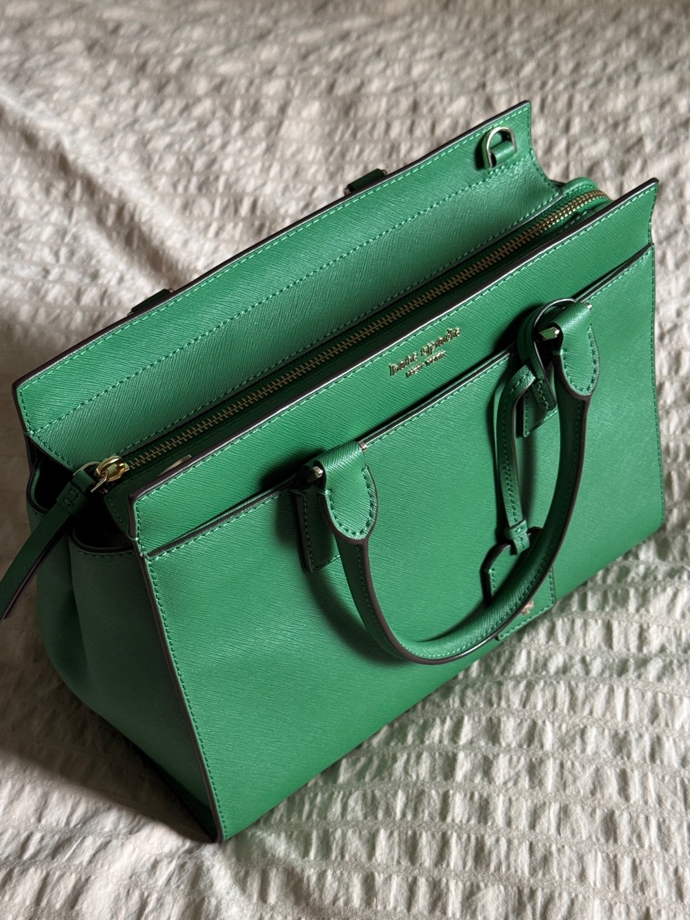 Kate Spade Cameron Medium Saffiano Leather Satchel – Emerald Green